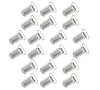BESPORTBLE Lot de 20 Pinces à Bretelles Métalliques Argentées 20 Mm avec Insert Plastique Protecteur, Clips pour Attaches-tétines, Accessoires DIY pour Supports et Loisirs Créatifs