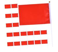 BESPORTBLE Lot De 25 Mini Drapeaux Vierges À Suspendre À Tenir À La Main Pour Ouvertures Écoles Clubs Sportifs Fêtes Événements Célébrations Rouge