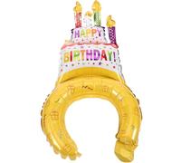 BESPORTBLE Lot de 25 Serrage-Têtes Gonflables en Aluminium « Joyeux Anniversaire » Bandeaux d'Anniversaire Colorés Taille Moyenne Accessoires de Fête pour Garçon et Filles et Décoration