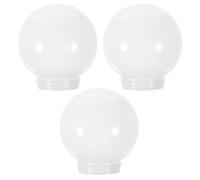 BESPORTBLE Lot de 3 Abat-Jour Sphériques en Acrylique Blanc Lait Diamètre 150 MM Filetage 75 CM Remplacement pour Lampe D’Extérieur et Plafonnier Abat-Jour Globe Moderne pour Jardin et