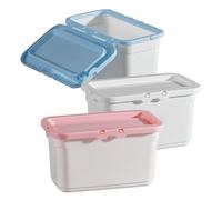 BESPORTBLE Lot de 3 Boîtes de Rangement pour Perles de Lessive Bac à Linge en Polypropylène Capacité 60 Capsules Couleurs Blanc Rose et Bleu Distributeur Pratique pour Buanderie