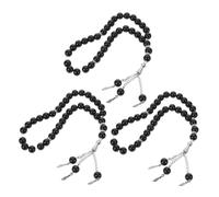 BESPORTBLE Lot De 3 Bracelets De Prière Musulmans Noirs, Chapelet Catholique Fait À La Main, Bijoux Islamiques Portables Pour Prières Quotidiennes Et Pratiques Spirituelles