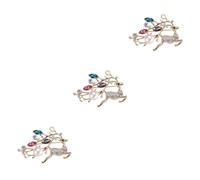 BESPORTBLE Lot De 3 Broches En Perles Pour Femme Accessoires Pour Enterrement De Vie De Jeune Fille Décorations Strass Fête Noël Délicates En Alliage Dorées