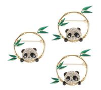 BESPORTBLE Lot De 3 Broches Panda En Alliage De Zinc Pour Femme Accessoire Pour Clé Revers Animal Dessin Animé Plaqué Petite Breloque Mignonne