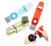 BESPORTBLE Lot De 3 Brosses De Nettoyage Pour Bouchons Et Couvercles De Bouteilles, Pinceaux Miniatures Multifonctions, Couleurs Vert Bleu Rouge, Outillage Précis Cuisine Et Voyage