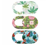 BESPORTBLE Lot de 3 Caches-Webcam Coulissants pour Ordinateur Portable Tablette et Smartphone Protection de Confidentialité en ABS Design Floral Léger et Fin Cache-Objectif Anti-Regard