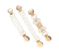 BESPORTBLE Lot de 3 Clips à Broche Chaîne Perles pour Robe et Pull, Alliage Solide, Accessoire Féminin Vintage pour Châle et Cardigan, Serrage-châle Dos Élégant Polyvalent
