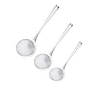 BESPORTBLE Lot de 3 Cuillères à Écumer en Acier Inoxydable 8 Cm, 11 Cm et 14 Cm, Passoires Tamis Multifonctions pour Friture, Légumes et Sauces, Écumoires Cuisine Pratiques et Résistantes