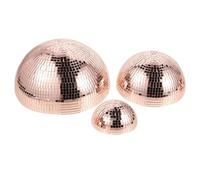 BESPORTBLE Lot de 3 Demi-sphères Murales Disco Adhésives en Verre Miroir Rose Doré 10/15/20 Cm, Décoration Murale à Effet Miroir pour Soirées Années 70, Ambiance Festive, Articles de
