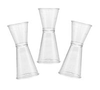 BESPORTBLE Lot de 3 Doseurs Doubles en Plastique Transparent 60 Ml pour Cocktails et Bar Verre Doseur d'Onces Gradué Accessoire de Bar Polyvalent pour Préparation de Boissons Réutilisable
