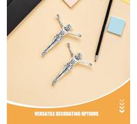 BESPORTBLE Lot de 3 Figurines du Saint Christ en Métal Argenté Antique 54 CM - Décoration Murale Religieuse Catholique Compacte pour Maison Église et Noël - Sculpture Solide pour Crucifix