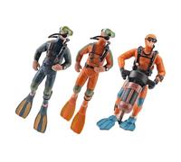 BESPORTBLE Lot de 3 Figurines Miniatures de Plongeurs en Matériau Solide, Décorations pour Aquarium Domestique, Modèles de Simulation pour Table à Sable, Ornement Flottant pour Paysage