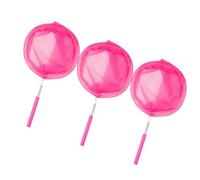 BESPORTBLE Lot de 3 Filets de Pêche Extensibles en Acier Inoxydable Rose Filets Anti-Insectes Télescopiques pour Garçon et Filles Outils D’Exploration et Capture en Plein Air Sécurité et