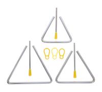 BESPORTBLE Lot de 3 Instruments de Percussion triangulaires musicaux en Acier avec pour l'apprentissage de la Musique en Classe préscolaire, la Pratique de l'éveil Musical, 4 Pouces, 5 Pouces, 6