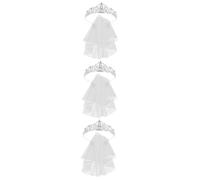 BESPORTBLE Lot De 3 Modèles De Couronnes Pour Décorations De Mariage Couronnes De Princesse Accessoires Pour Demoiselles D'Honneur Communion Voiles De Mariage Pour Mariée
