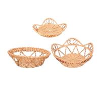 BESPORTBLE Lot de 3 Paniers Muraux en Rotin Ajouré Décoration Murale Tressée en Rotin Style Champêtre Forme Étoile Ronde et Ondulée Accessoires Décoratifs Polyvalents pour Salon et