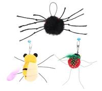 BESPORTBLE Lot de 3 Recharges Jouets pour Chat Interactifs en Peluche Douce Insectes pour Jeu Intérieur, Assortiment Varié Stimulant L’agilité Bien-Chat