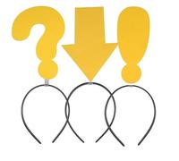 BESPORTBLE Lot de 3 Serrage-Têtes Jaunes Symbole Flèche Point D’Exclamation et Point D’Interrogation Accessoires Déguisement Légers et Réutilisables pour Fêtes Halloween et Photos