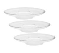 BESPORTBLE Lot de 3 Soucoupes en Verre Transparent 9x9 Cm, Dessous de Verre Décoratifs pour Tasse à Thé, Assiettes pour Snacks et Desserts, Décoration Élégante pour Table à Réutilisable