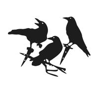 BESPORTBLE Lot De 3 Statues Murales En Fer Représentant Un Corbeau Décoration De Jardin Décoration Extérieure