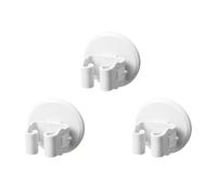 BESPORTBLE Lot de 3 Supports Muraux Antidérapants Blanc pour Balais et Serpillières Pince à Ventouse sans Perçage Porte-Balai Pratique pour Salle de Bain la Cuisine et Balcon Accessoires
