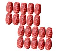 BESPORTBLE Lot de 30 Fausses Dattes Rouges Réalistes en PVC Fruits Secs Simulés pour Décoration Intérieure Accessoires Photo Culinaires Jujubes Séchés Artificiels pour Table la Cuisine