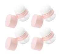 BESPORTBLE Lot de 4 Boîtes de Poudre Vides Compactes avec Houppette, Plastique Léger, Fermeture Sécurisée, pour Maquillage Voyage et Usage Quotidien, sans Miroir, Boîte Rechargeable Rose