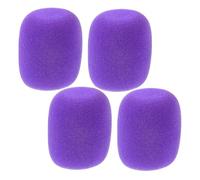 BESPORTBLE Lot de 4 Bonnettes Anti-Vent Épaisses en Mousse Violette pour Microphone à Main Stabilisateur Antidérapant Lavable Adaptées aux Conférences et Karaokés