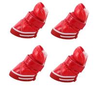 BESPORTBLE Lot de 4 Bottes d'hiver pour Chiens Taille 3 Bottines Imperméables et Antidérapantes Doublure Polaire Chaude Chaussures Protectrices pour Pattes pour Neige Randonnée et Sols