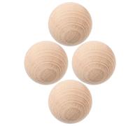 BESPORTBLE Lot de 4 Boules de Croquet en Bois Naturel 5 Cm Non Finies, Sphères Rondes pour Jeux de Pelouse, Loisirs Créatifs et Activités de Plein Air, Kit Complet pour Fêtes et Événements
