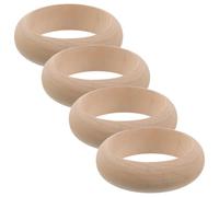 BESPORTBLE Lot de 4 Bracelets Joncs en Bois Naturel Brut Largeur 25 MM Diamètre Intérieur 68 MM Artisanat en Bois pour Création de Bijoux et Loisirs Créatifs pour Homme et Femme