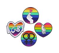 BESPORTBLE Lot de 4 Broches Arc-en-Ciel Gays Épingles Décoratives Colorées Motif Cœur Accessoires de Fierté pour Vêtements et Paquet pour Événements Lgbtq