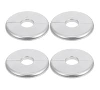 BESPORTBLE Lot de 4 Caches-Trous Ronds Argentés pour Échelle de Piscine, Plaques de Protection en PVC Fendu, Couvercles pour Tuyaux de Plomberie, Accessoires Universels pour Entretien