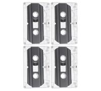 BESPORTBLE Lot de 4 Cassettes Audio Vierges 30, Enregistrement Bande Magnétique, Étui Transparent, pour Fêtes Rétro et Messages Personnalisés, Solide, Facile à Organiser