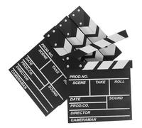 BESPORTBLE Lot de 4 Claps de Cinéma en Bois 20X20 CM Couleur Noire Accessoires de Tournage pour Réalisateurs et Fans Outil D’Écriture et Décoration pour Scènes de Film et Soirées Cinéma