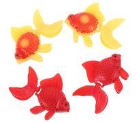 BESPORTBLE Lot de 4 Faux Poissons Flottants Réalistes en Plastique pour Décoration d'Aquarium Poisson Rouge Artificiel Coloré Ornement de Jardin et Maison sans Entretien