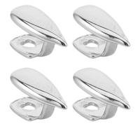 BESPORTBLE Lot de 4 Grills Dentaires Hip-Hop en Métal Lisse Plaqué Argenté Protège-Dents Décoratifs Goutte D’Eau Taille Unique Bijoux Dentaires pour Cosplay Fêtes et Style Urbain