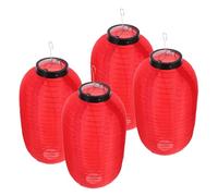 BESPORTBLE Lot de 4 Lanternes Japonaises Suspendues Étanches 45 X 25 CM en Tissu Pliable Rouge Style Traditionnel Décoration Festive Intérieure et Extérieure pour Restaurant Jardin et