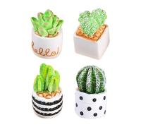 BESPORTBLE Lot de 4 Mini Cactus Artificiels en Pot Plantes Succulentes Artificielles Décoratives pour Intérieur Micro-Paysage DIY Décoration de Bureau et Maison