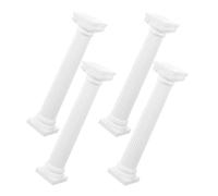 BESPORTBLE Lot De 4 Mini Colonnes Romaines Blanches 6 Pouces en Plastique pour Décoration Intérieure, Ornement De Pilier Romain Stable Et Lisse, Accessoire Photo pour Scène Classique Et Bureau
