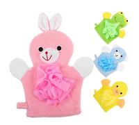 BESPORTBLE Lot de 4 Moufles de Bain pour Garçon et Filles en Filet Moussant Exfoliant, Couleurs Assorties, Léger et Pratique pour Soins de Bébé Couleur Aléatoire