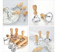 BESPORTBLE Lot de 4 Moules à Biscuits en Alliage - Grand Format Rond Carré Rouleau Manche Rond et Cœur - Machine à Fabriquer des Peaux de Boulettes Gadget de Pâtisserie Polyvalent pour