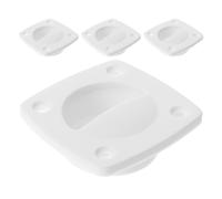 BESPORTBLE Lot de 4 Poignées Encastrées pour Bateau en Nylon Blanc, Poignée de Hayon Marine Affleurante, Loquet de Trappe Robuste pour Yacht, Accessoires Marins Légers et Solide