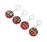 BESPORTBLE Lot de 4 Porte-Clés en PVC Imitation Nourriture Pendentifs Ronds 43 CM Style Japonerie Accessoires Créatifs pour Paquet à Dos Décoration Originale et Porte-Clés Bento