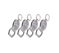 BESPORTBLE Lot de 4 Porte-clés Pratiques en Métal Argenté Décapsuleur, Design Unique, Pendentif pour Paquet ou Paquet à Dos, Présent pour Hommes et Femmes