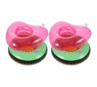 BESPORTBLE Lot de 4 Porte-Gobelets Gonflables pour Piscine de Kiwi et Cœur Porte-Boisson Flottant Léger et Compact pour Fêtes et Baignade Accessoires Piscine Décoratifs et Pratiques