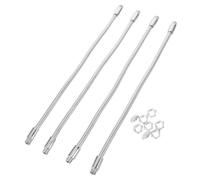 BESPORTBLE Lot de 4 Rallonges Flexibles en Col de Cygne Chromé 6mm X 250mm pour Pied de Microphone, Tubes D’extension Métalliques avec Filetage M8, Accessoires pour Bras de Micro