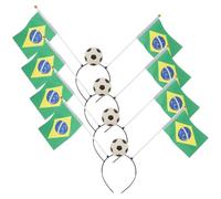 BESPORTBLE Lot de 4 serre-têtes drapeaux de football - Accessoires pour fêtes sportives internationales, bandeaux de pom-pom girls, décoration pour les supporters les jours de match, esprit