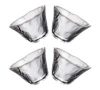 BESPORTBLE Lot de 4 Tasses à Saké Japonaises en Verre Résistant à la Chaleur 70 ML Bord Doré Épaisses et Multifonctions pour Thé Spiritueux et Dégustation à la Maison