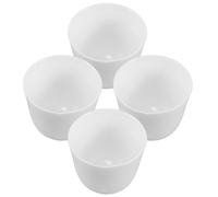 BESPORTBLE Lot de 4 Tasses à Thé Kung-fu en Porcelaine Chinoise Blanche, Mini Tasses en Céramique Faites la Main, Service à Thé Traditionnel pour Dégustation, Résistantes la Chaleur,